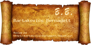 Bartakovics Bernadett névjegykártya