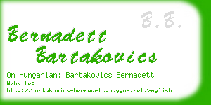 bernadett bartakovics business card